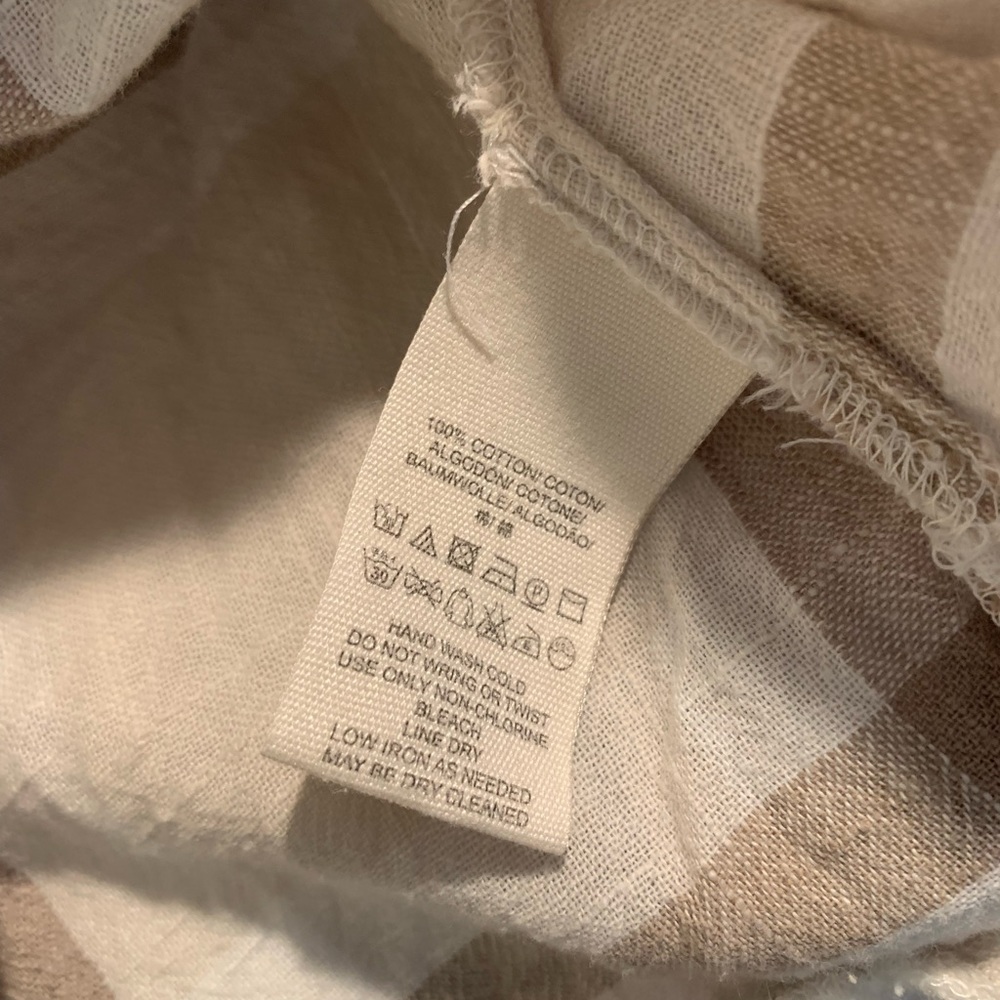 FREE PEOPLE Cream Peppy In Plaid Blouse M - Picture 8 of 8